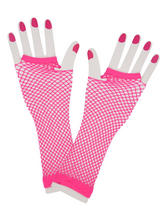 Net Gloves Long Neon Pink