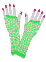 Net Gloves Long Neon Green