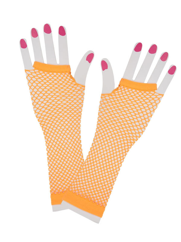 Net Gloves Long Neon Orange