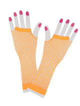 Net Gloves Long Neon Orange