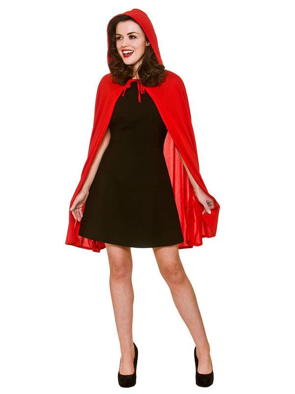 Short Red Cape With Hood