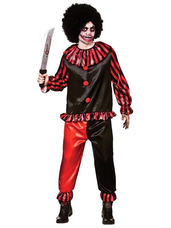 Mens Halloween Horror Carver The Killer Clown Fancy Dress Costume Pennywise New