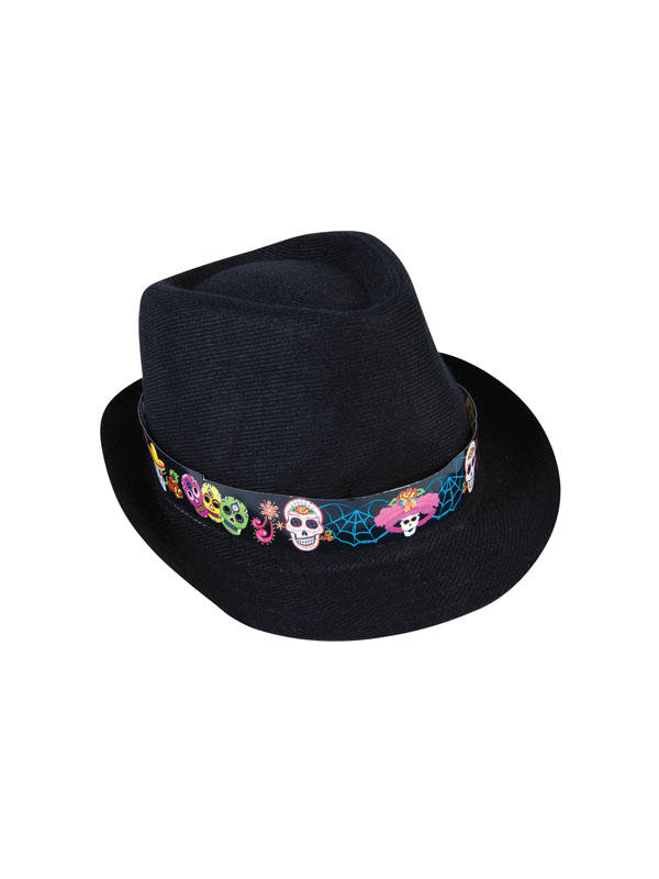 Adult Mens Day Of The Dead Fedora