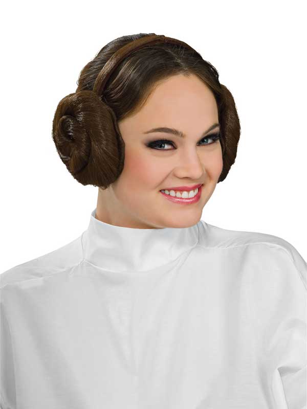 Adult Ladies Princess Leia Head Band With Hair Buns Ladies Wigs