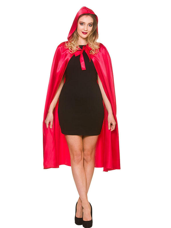 Red Satin Hooded Cape