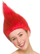 Adult Ladies Red Troll Wig