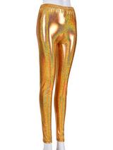 Ladies Gold Laser Effect Leggings