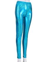 Ladies Turquoise Laser Effect Leggings
