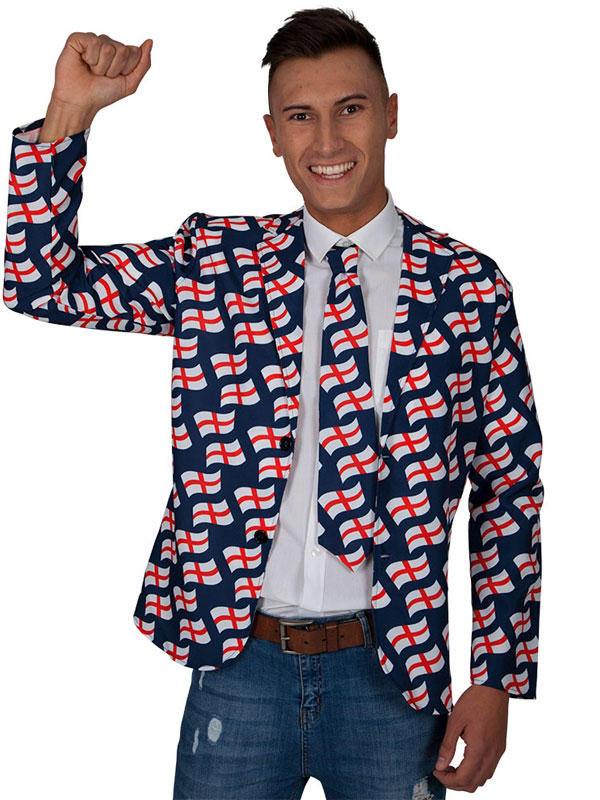 Adult Mens England Jacket & Tie Thumbnail 1