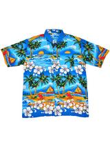 Adult Blue Hawaiian Shirt - Palm Trees