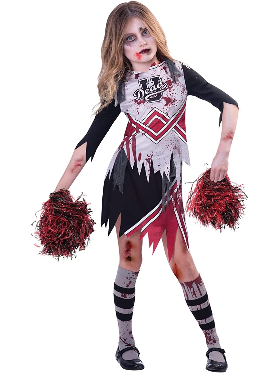 Child Girls Zombie Cheerleader Fancy Dress Costume Kids Halloween High School eBay