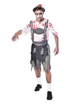 Adult Mens Oktoberfest Zombie Costume & Hat