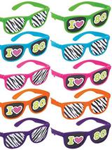 Adult Totally 80s Glasses With Printed Lens (10 Pack)