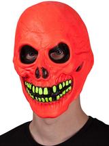 Adult U.V Neon Red Skull Mask