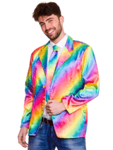 Adult Mens Rainbow Jacket & Tie