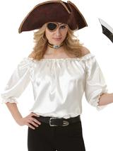 Adult Ladies Pirate Blouse Ivory