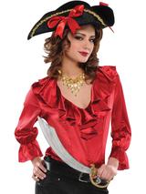Adult Ladies Pirate Blouse Red