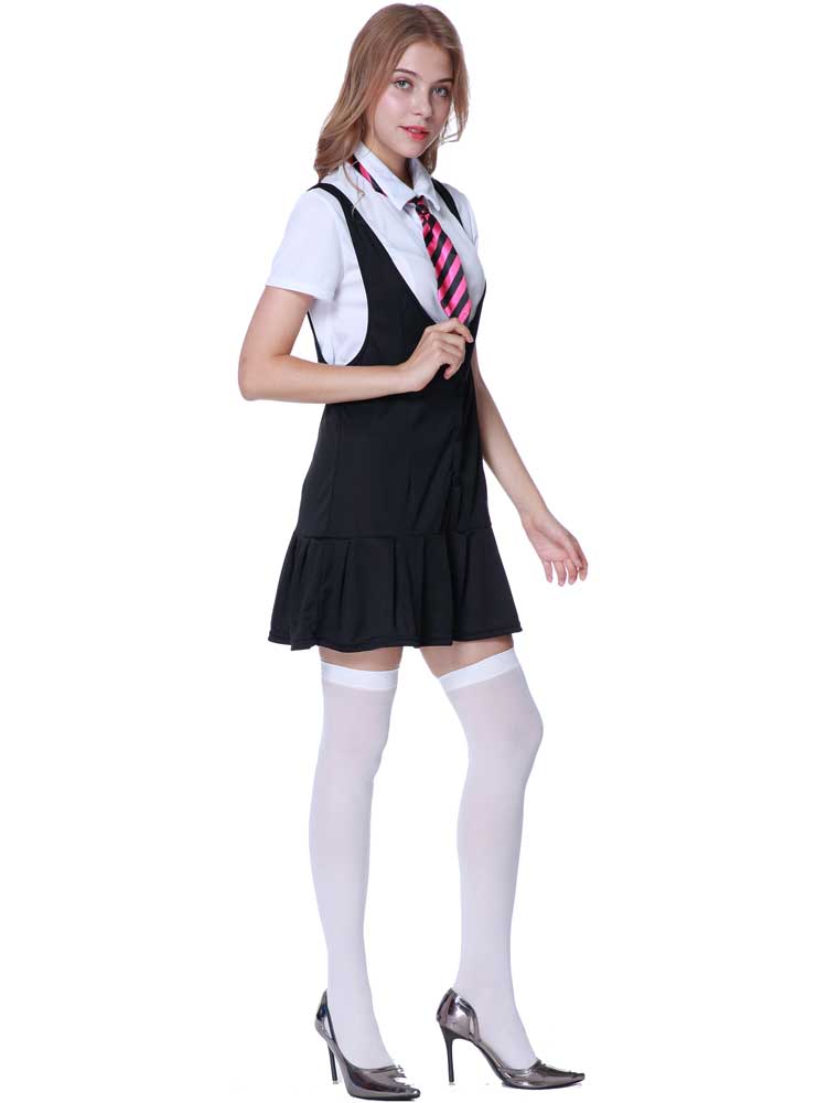 Ladies Sexy School Girl Fancy Dress Costumestockings St Trinians 