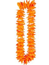 Adult Deluxe Satin Lei 9Cm Flower - Orange