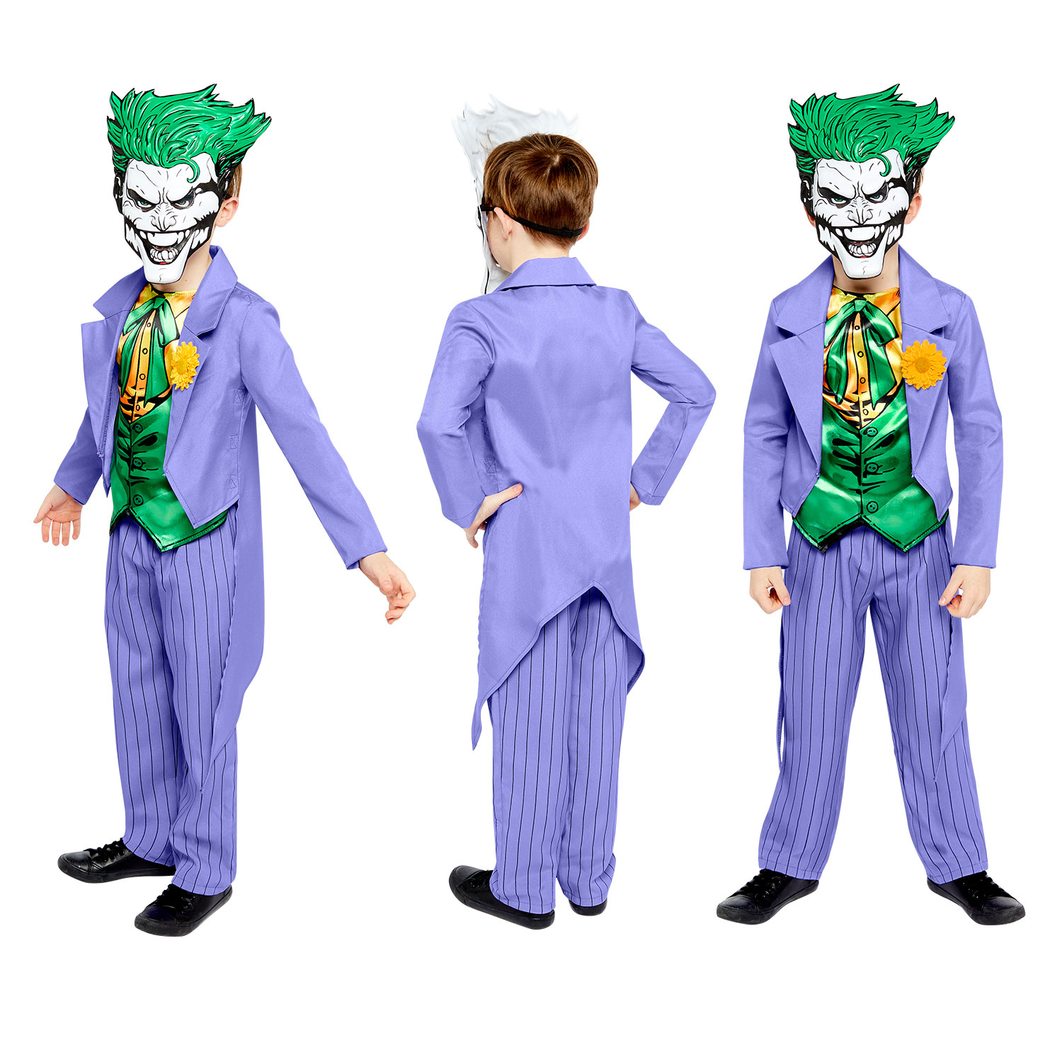Childs Joker Fancy Dress Costume Superhero Kids World Book Day Week
