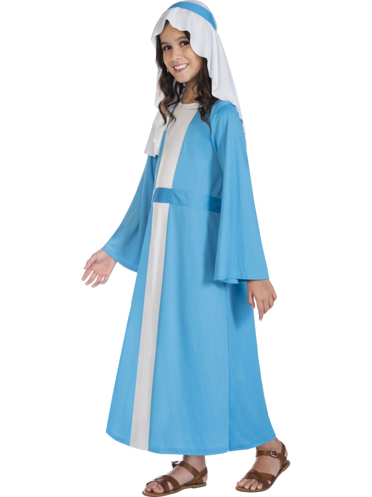 Childs Virgin Mary Costume Fancy Dress Nativity Play Christmas Kids