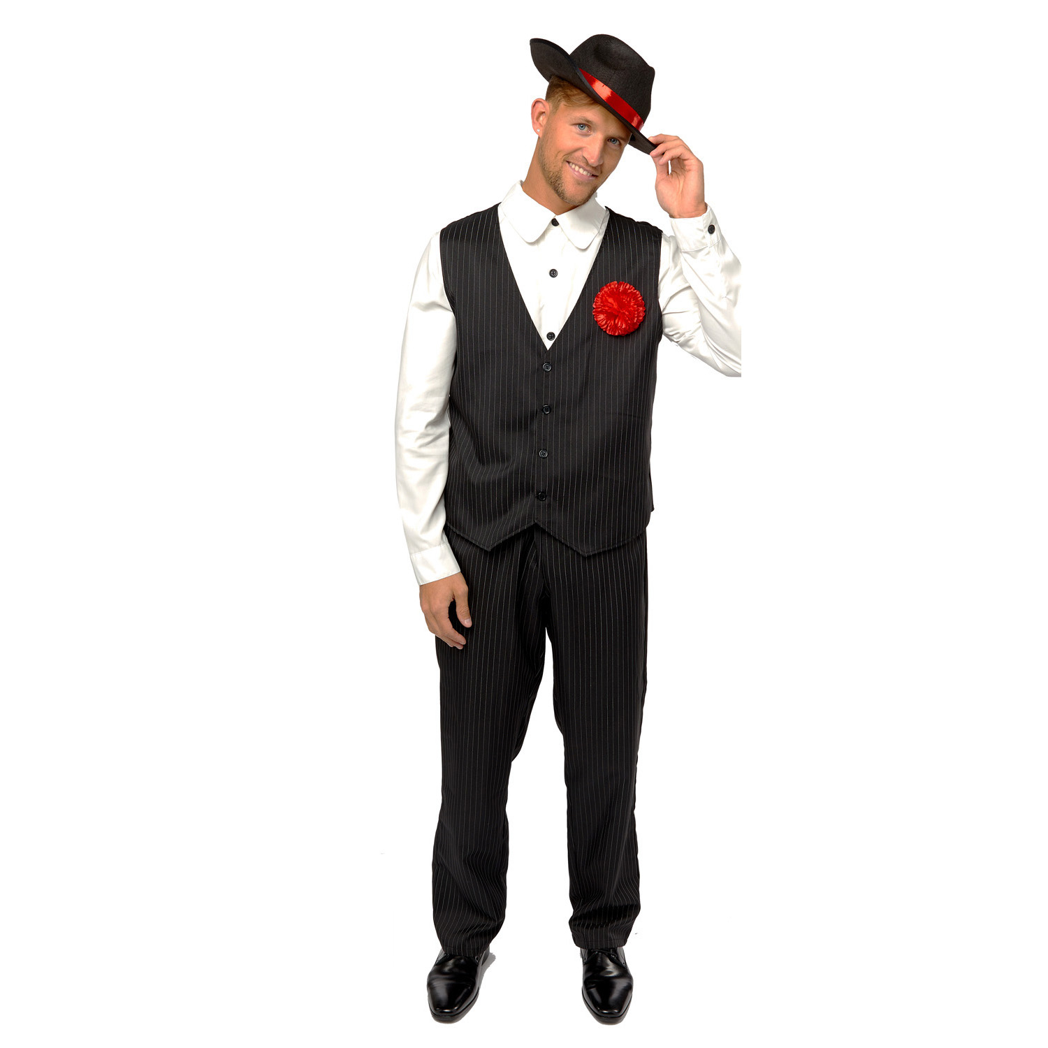 Adults Mens Gangster Man Pinstripe Costume 1920s Mafia Book Week Fancy