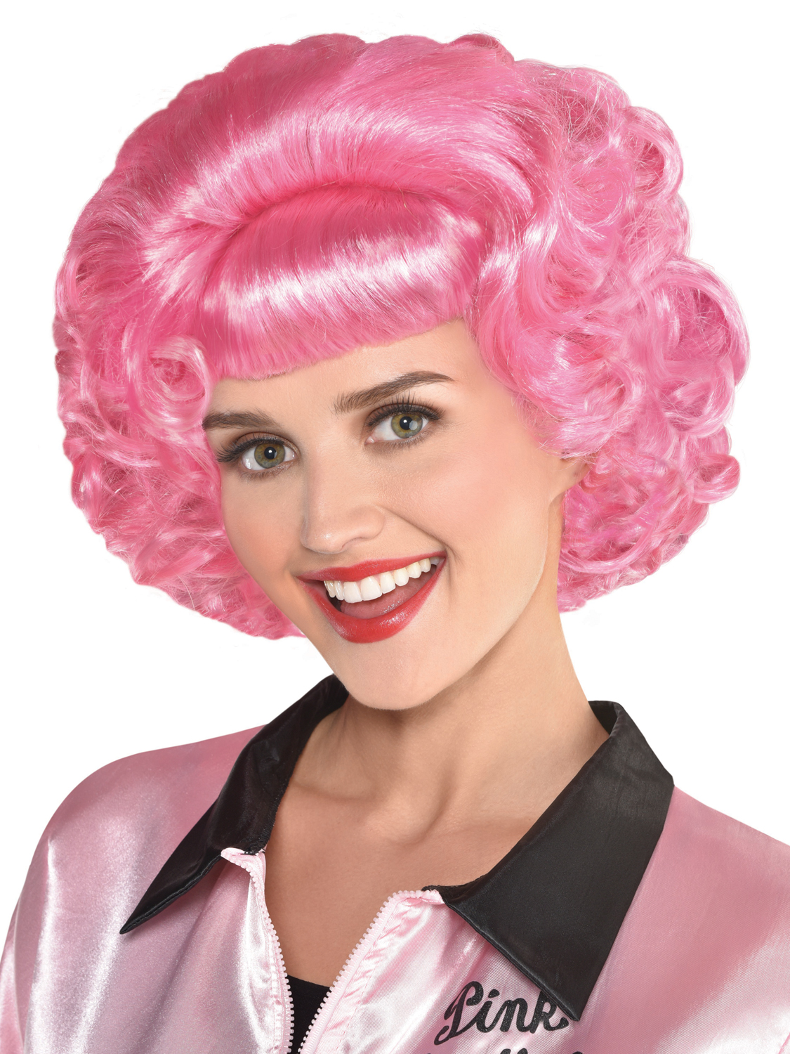 Adults Pink Ladies Frenchy Wig Fancy Dress Grease Film 1950s 50s