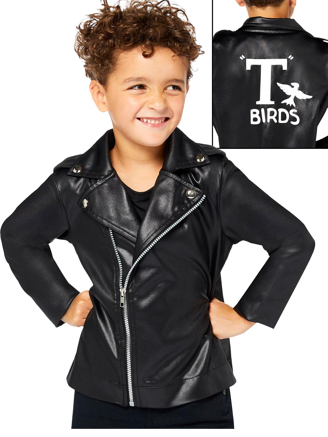 Childs T Birds Jacket Fancy Dress Grease Costume 50 S Danny 1950s Boys Kids Ebay
