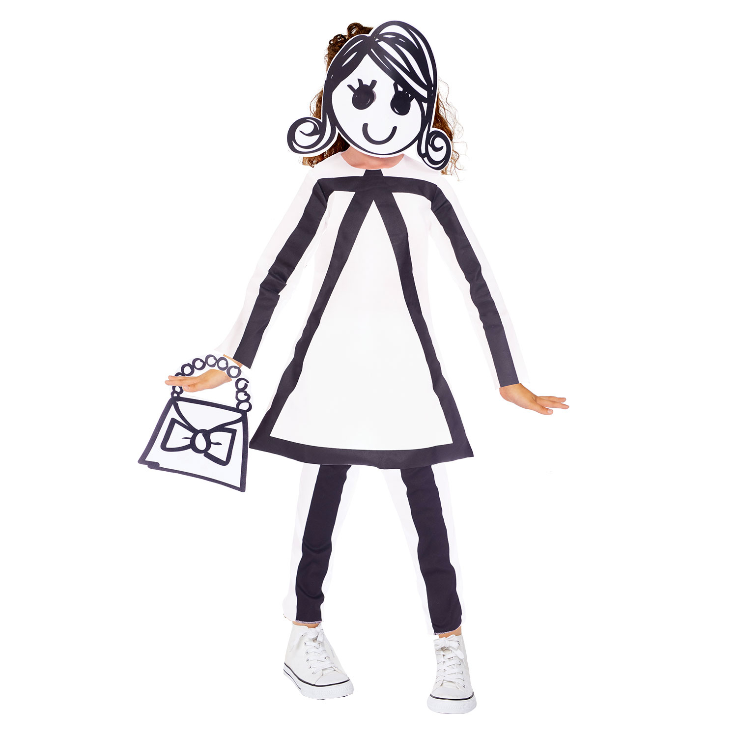 Childs Stick Girl Fancy Dress Costume Funny Outfit Girls Kids Book Day Week  | eBay