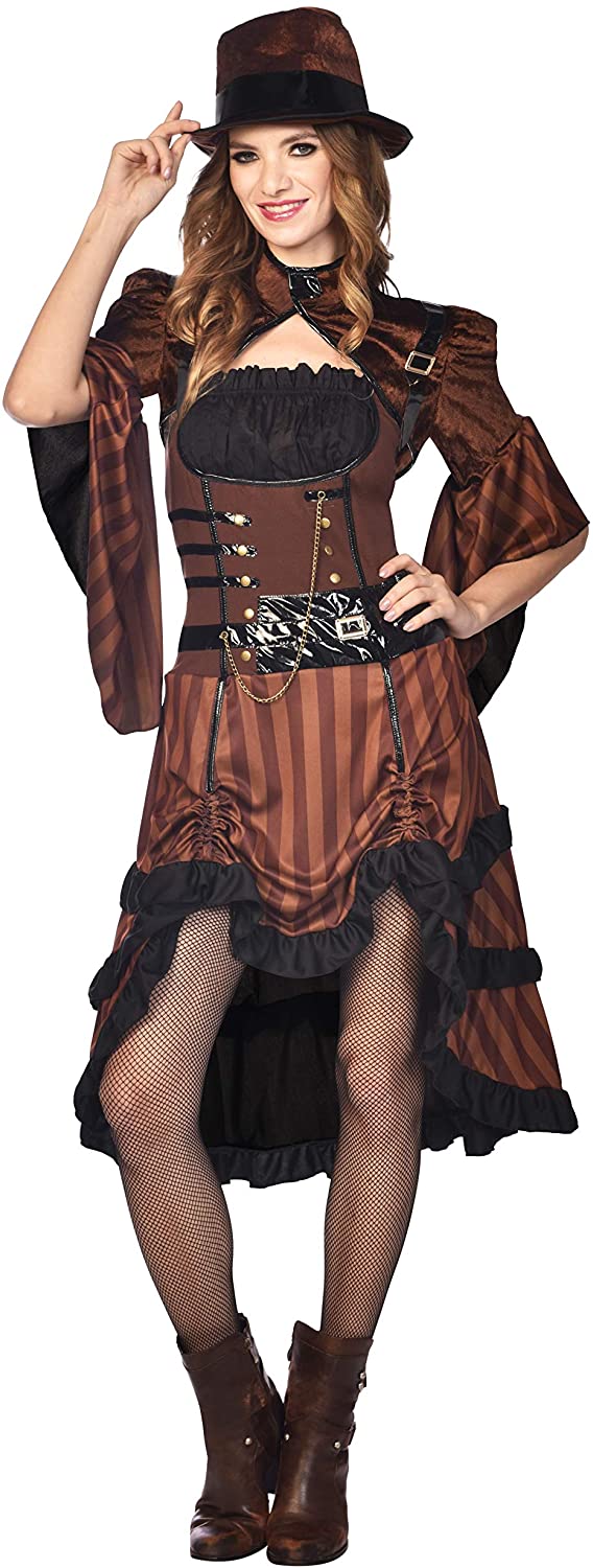 ADULT LADIES STEAMPUNK Dress Victorian World War Gothic Fancy Dress ...