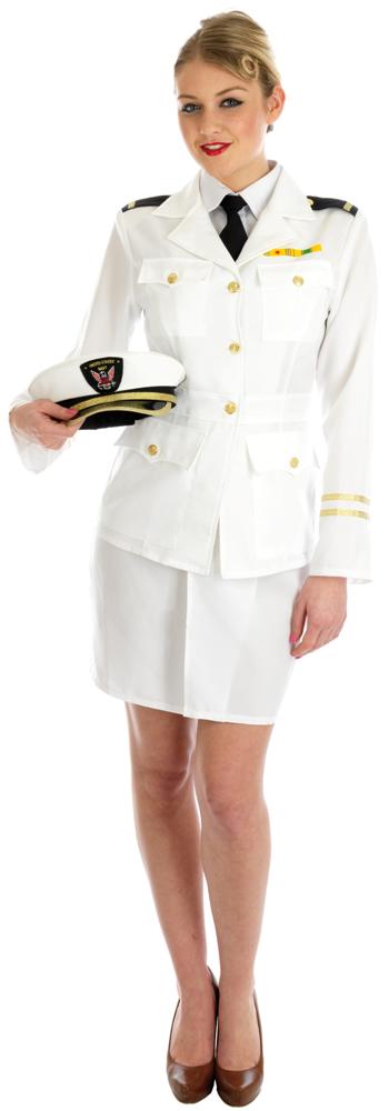 Adult 1940's Lady Naval Officer Navy Uniform Fancy Dress Costume Large ...