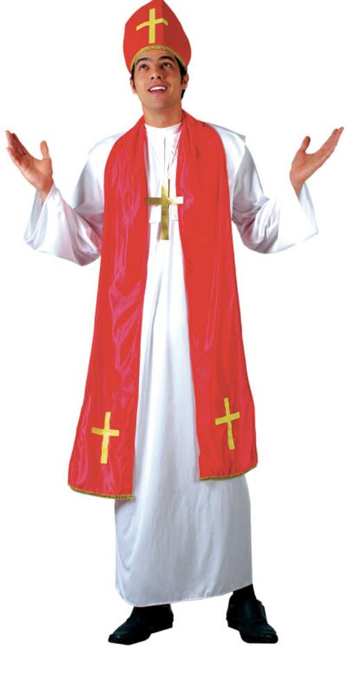 Mens Adult Holy Cardinal Fancy Dress Pope Costume (Plus Size)