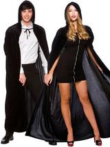 Velvet Hooded Cape Widow'S Robe Costume