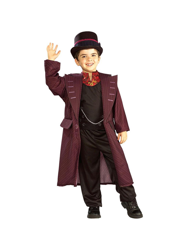 Child Licensed Willy Wonka Chocolate Factory Fancy Dress Costume + Hat ...