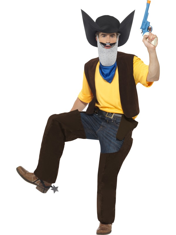 Adult Texas Pete Fancy Dress Costume 80s Cartoon Cowboy Mens | eBay