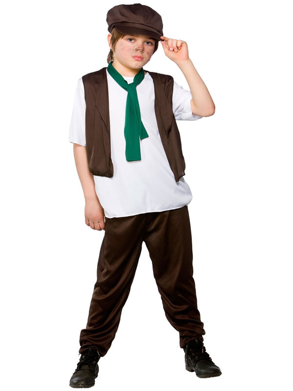 Kids Boys Victorian Poor Orphan Tudor Fancy Dress Costume Book Week Outfit New
