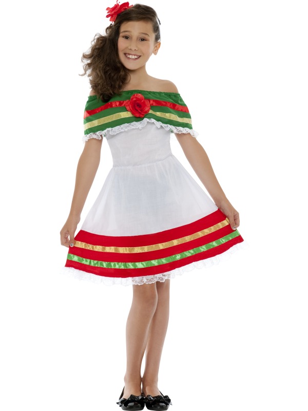 Child Mexican Girl Fancy Dress Costume Senorita Kids Spanish Fiesta ...