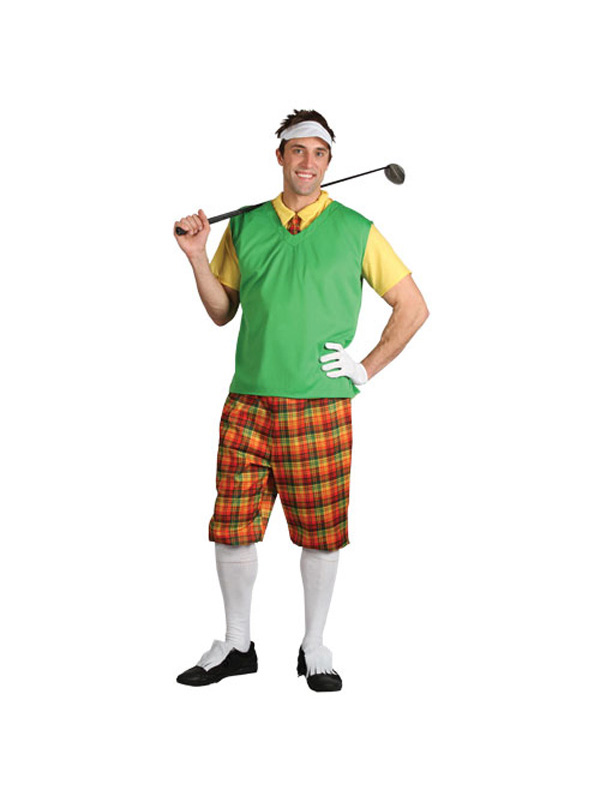 Adult Small Funny Golf Guy Crazy Golfer Golfing Outfit Fancy Dress ...