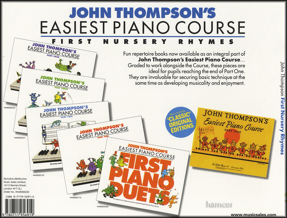 First Nursery Rhymes John Thompson's Easiest Piano Course Easy Sheet ...