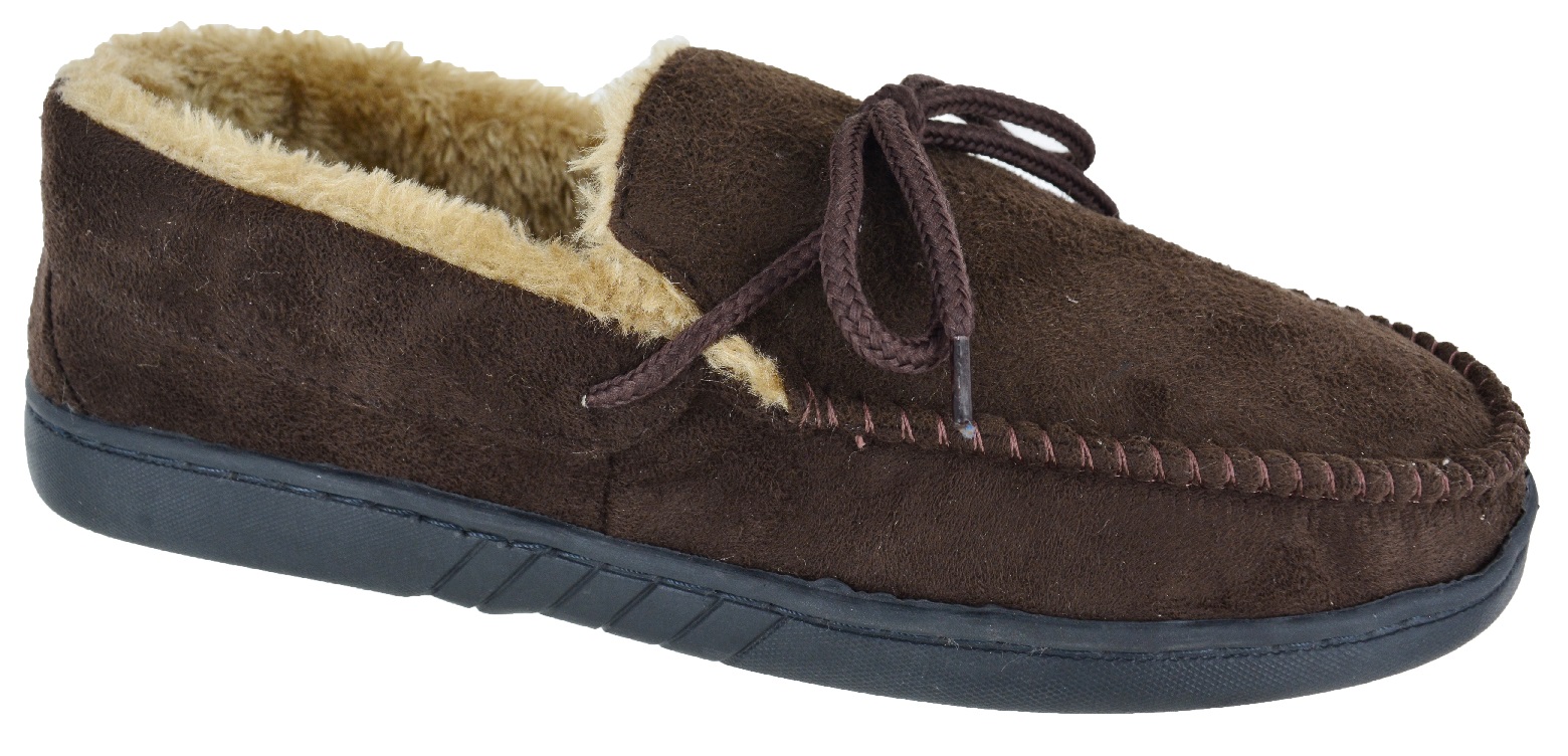 ZAPATILLAS DE INVIERNO PARA HOMBRE CABALLEROS MOCASÍN PLANO MARRÓN MARINO INVIERNO CÁLIDO TALLA REINO UNIDO 7-12 - Imagen 2 de 3