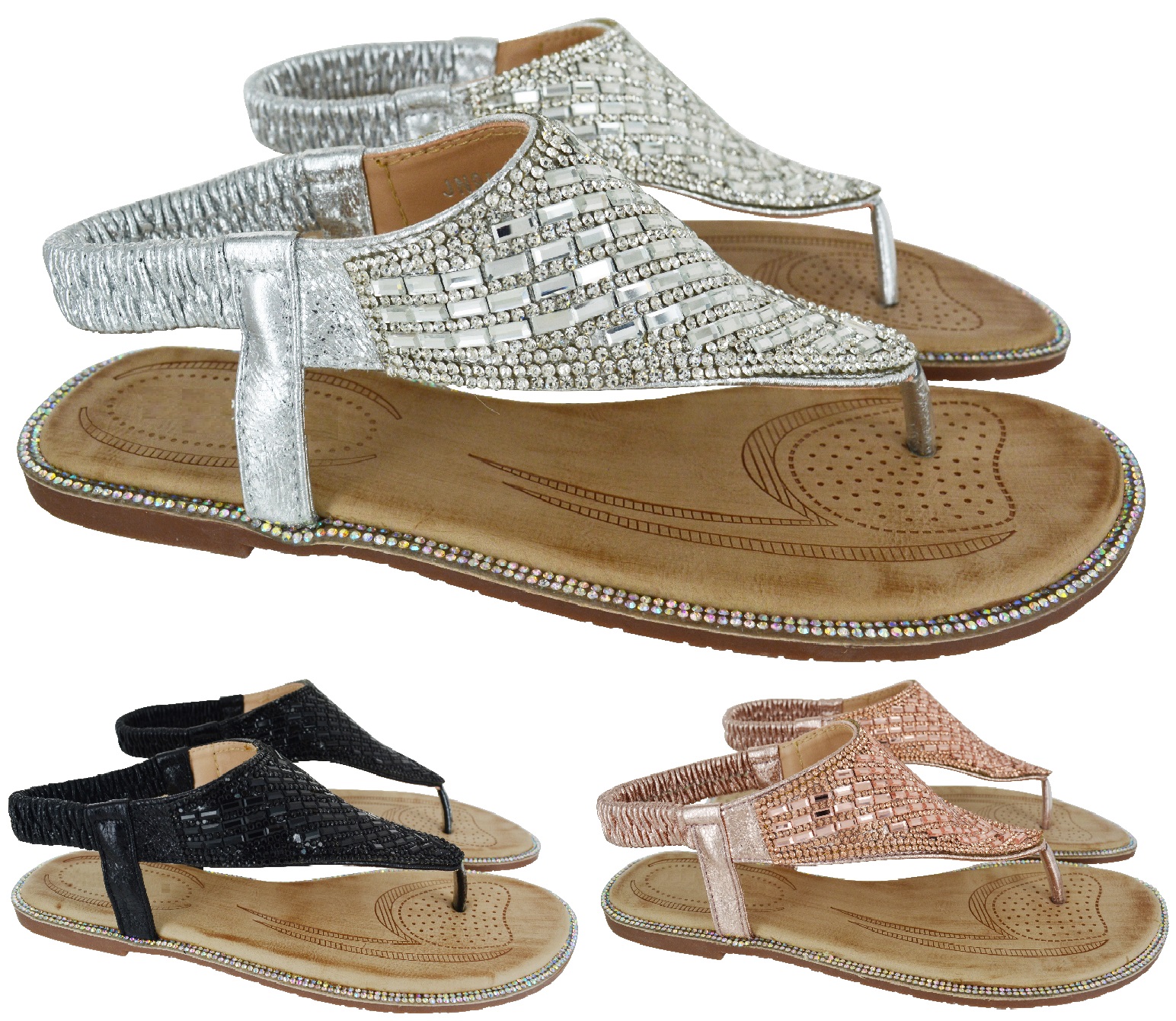 gold toe post flat sandals