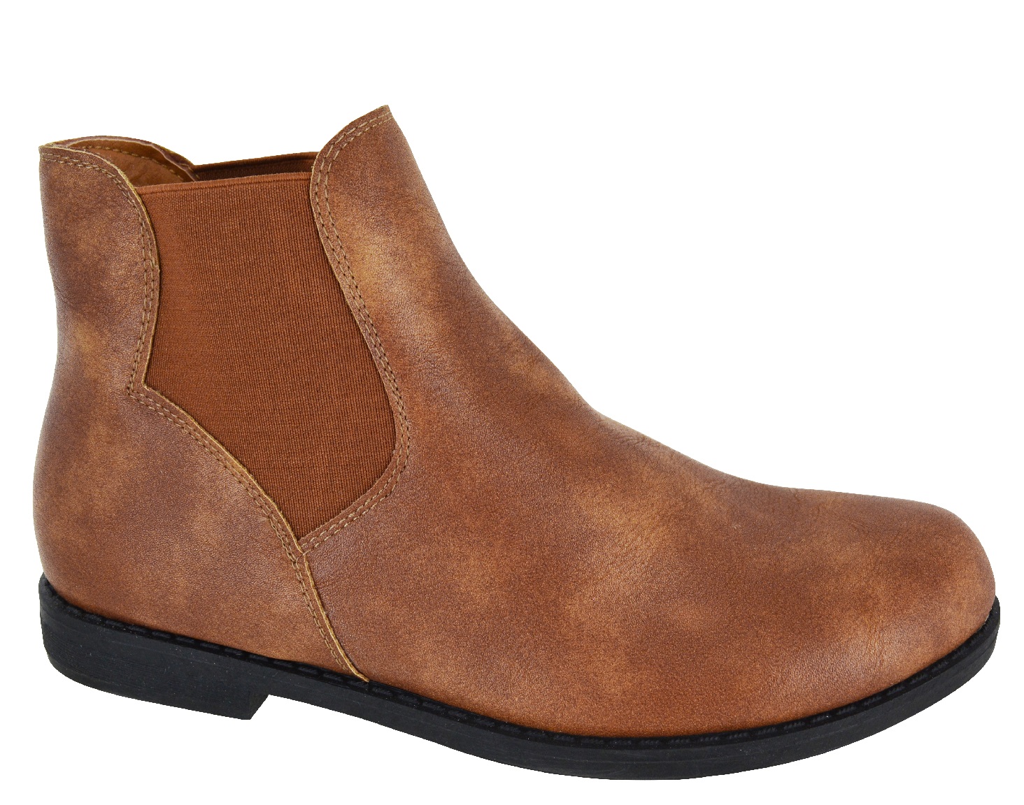 LADIES WOMENS FLAT LOW HEEL ANKLE CHELSEA DEALER PULL ON SHOES BOOTS UK SIZE 3-8