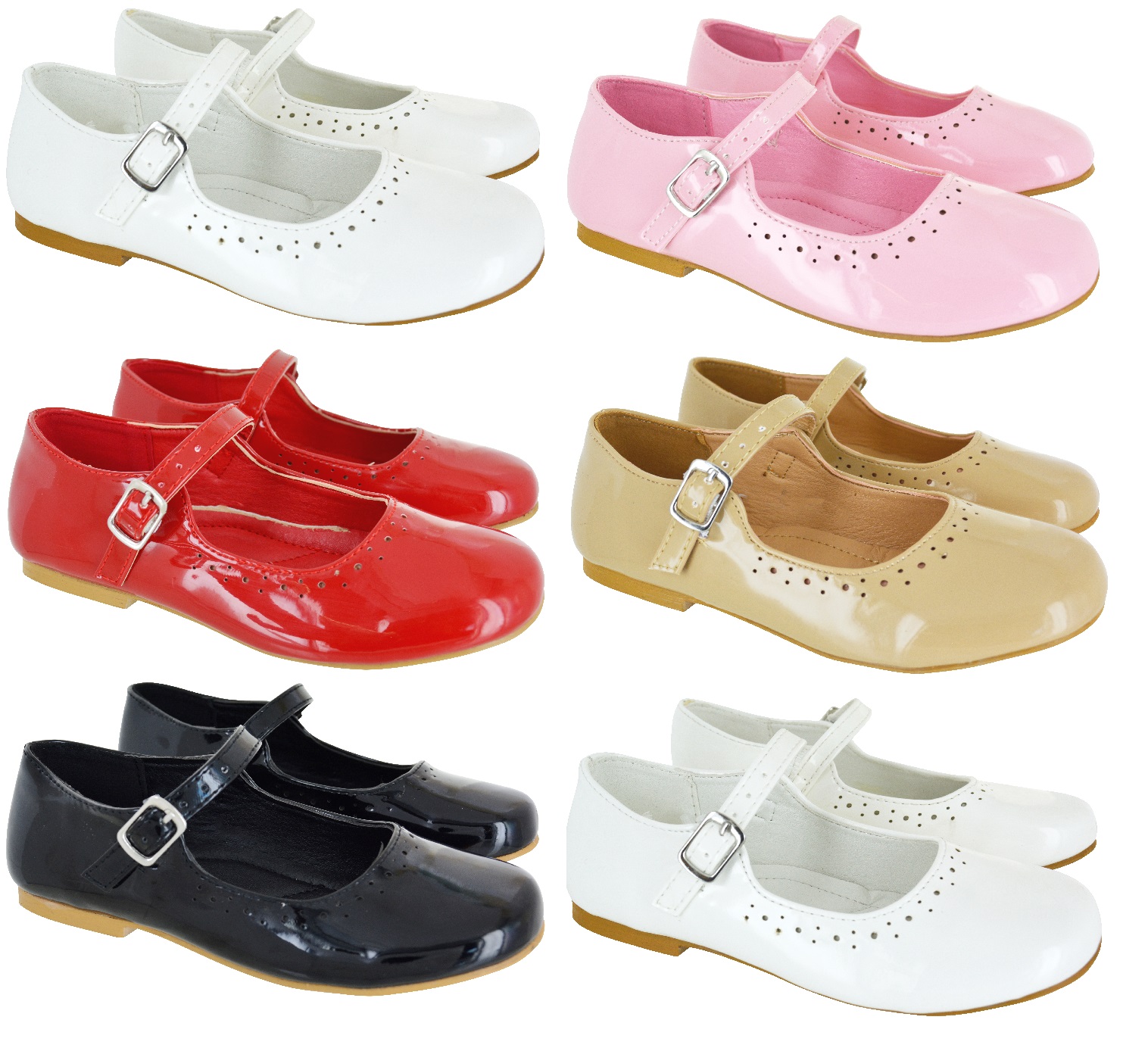 NEW GIRLS KIDS CHILDREN FLAT MARY JANE BUCKLE STRAP SCHOOL PUMPS SHOES SIZE 8-2
