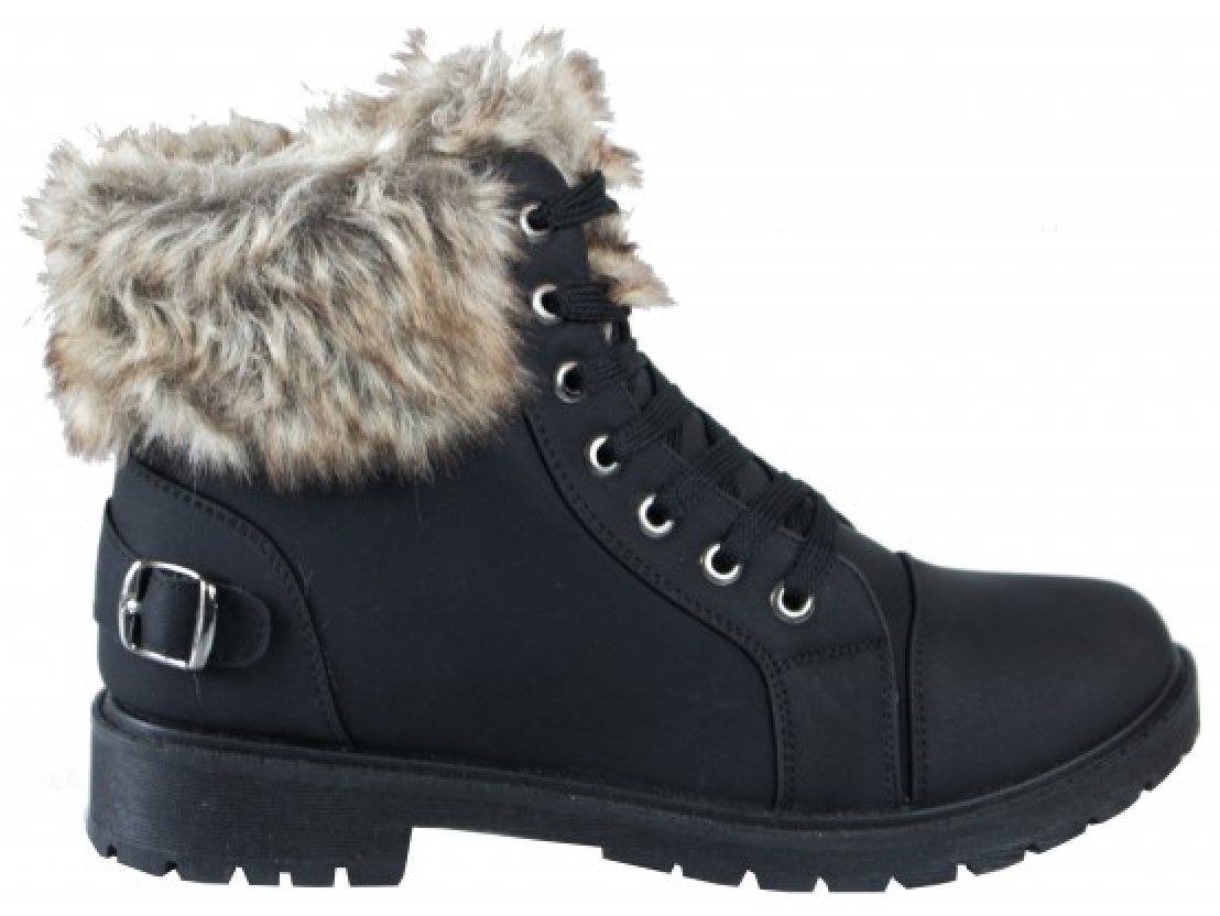 DAMEN KNÖCHELWARMER GRIFF SOHLE KUNSTFELL GEFÜTTERT DAMEN WINTER WANDERSCHUHE STIEFEL - Bild 9 von 28