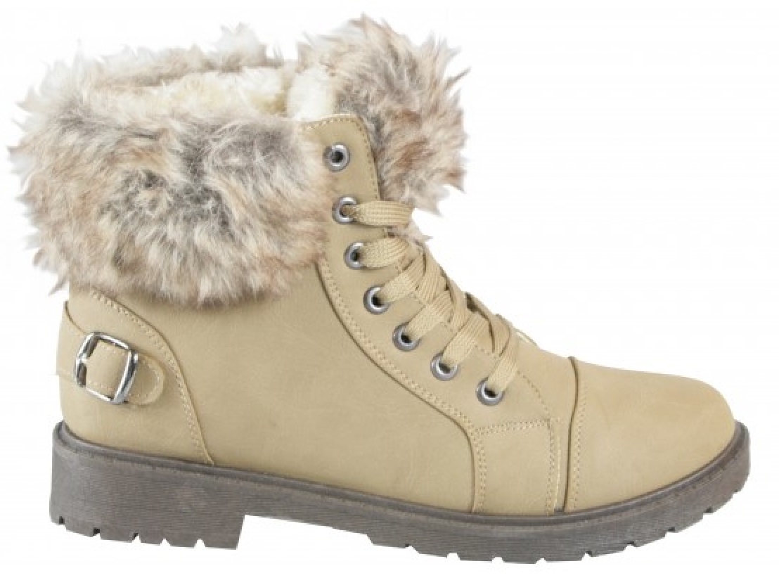 DAMEN KNÖCHELWARMER GRIFF SOHLE KUNSTFELL GEFÜTTERT DAMEN WINTER WANDERSCHUHE STIEFEL - Bild 28 von 28