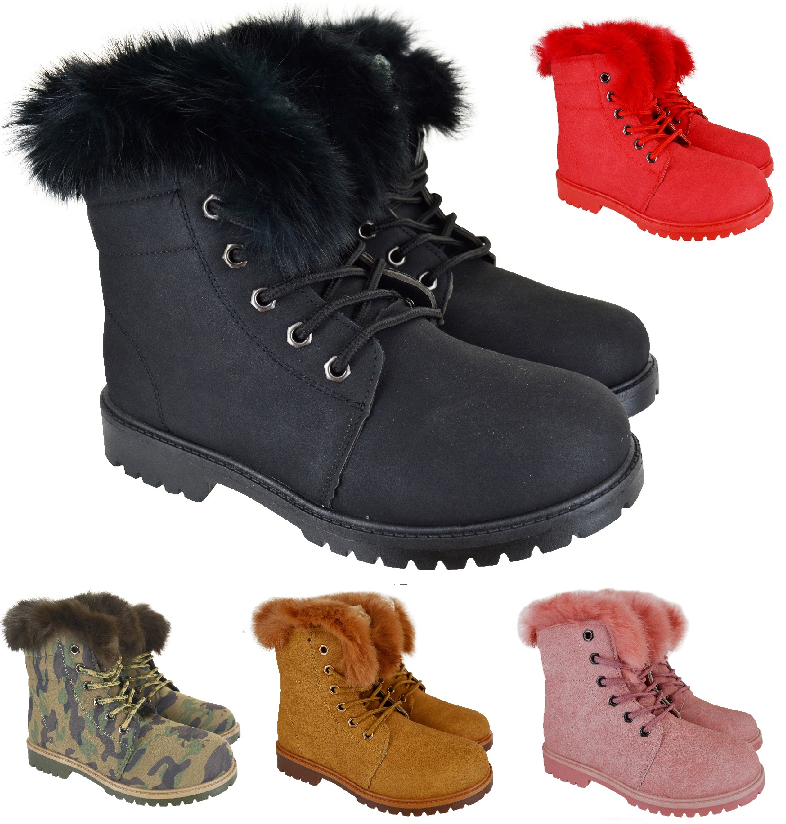 womens faux fur hiking boots