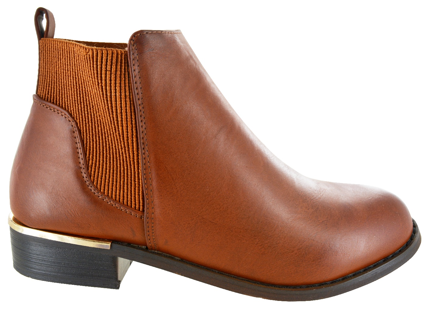 NEW LADIES WOMENS BROWN FLAT LOW HEEL CHELSEA ZIP ANKLE BOOTS SHOES SIZE 3-8 