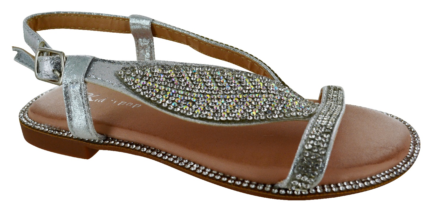 SANDALI ELEGANTI BAMBINI RAGAZZE DIAMANTE FLAT NEONATI ESTATE FESTA SCARPE TG.