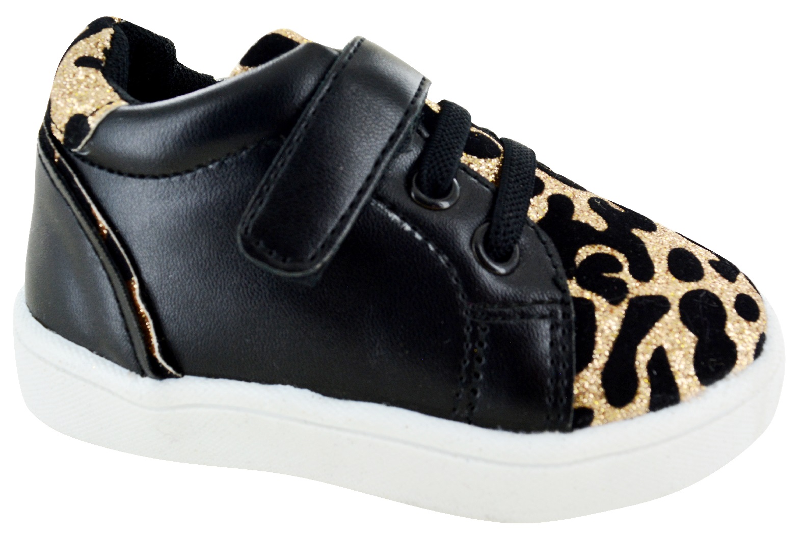 KIDS GIRLS INFANTS CHILDRENS GLITTER LEOPARD PRINT SNEAKERS TRAINERS SHOES SIZE