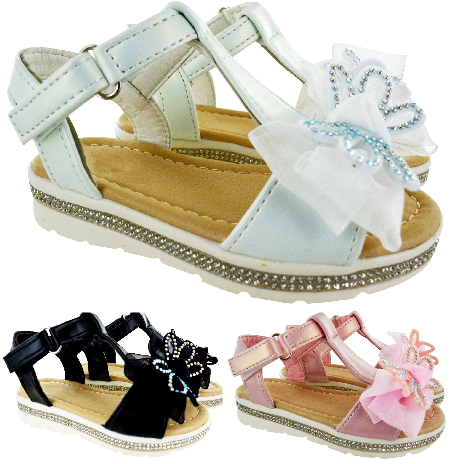 INFANTS GIRLS KIDS SUMMER COMFORT BEACH HOLIDAY SANDALS CHILDRENS FLAT SHOES SZ